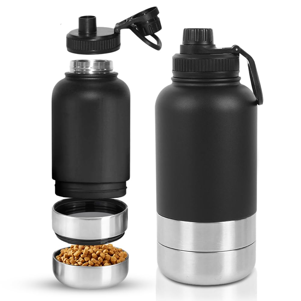 Bouteille de voyage isotherme tout-en-un pour chiens