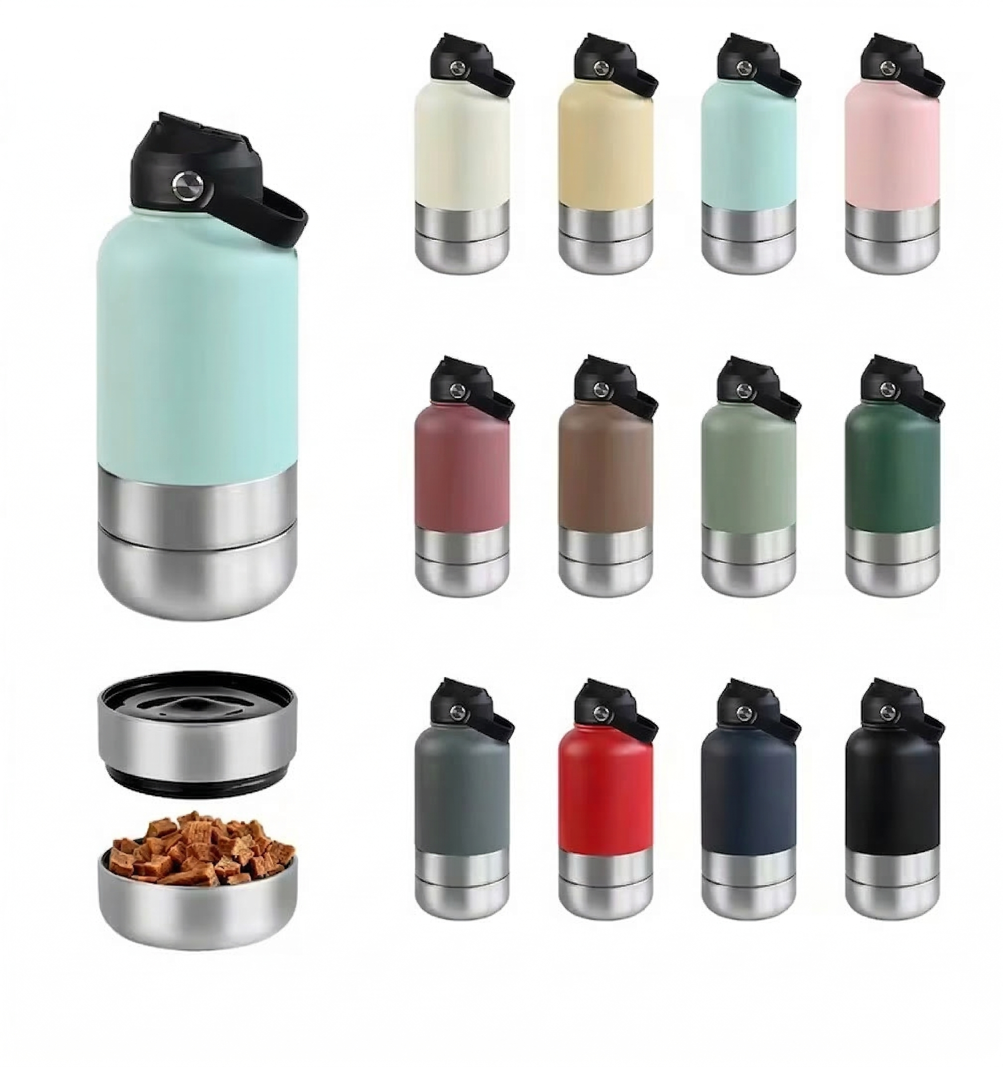 Bouteille de voyage isotherme tout-en-un pour chiens